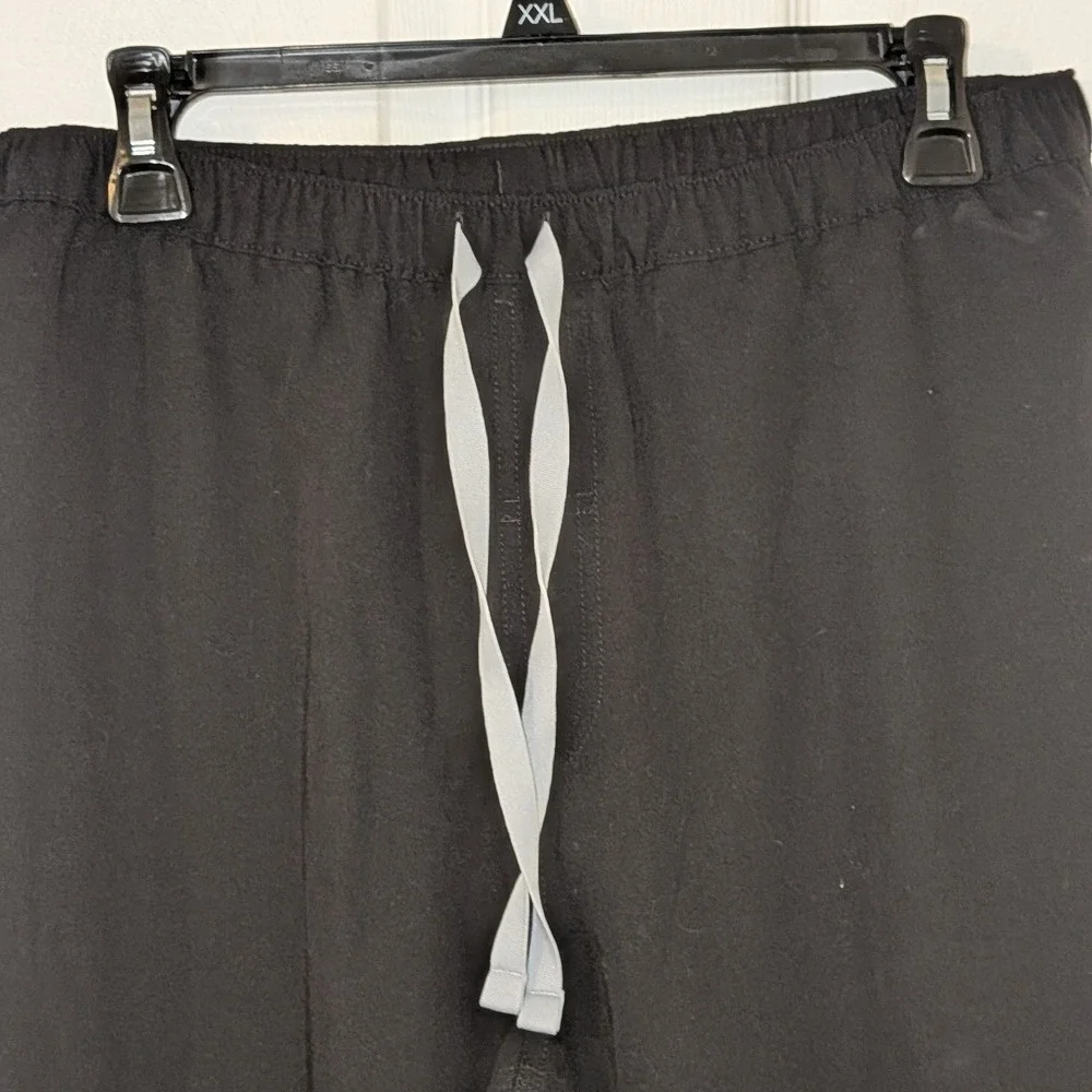 FIGS Technical Collection Black Scrub Pants Mens Large Drawstring Straight Leg